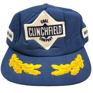 Vintage‎ Clinchfield Coal Trucker Hat Cap 80s 90s Patch Snap Back Leafs Mining